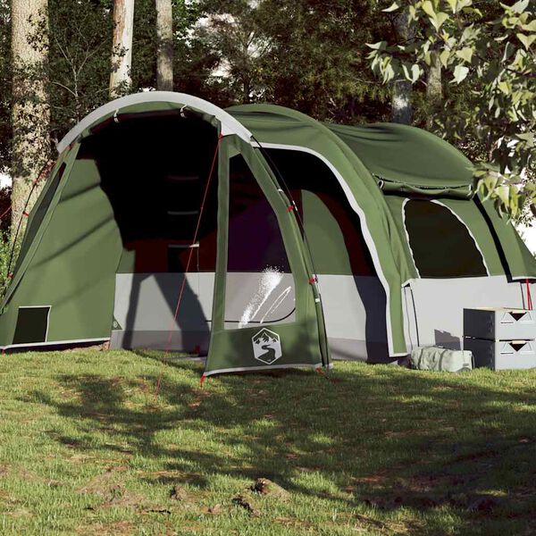 vidaXL Tenda Familiare per 6 Persone Verde Impermeabile
