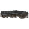 vidaXL Set Divano da Giardino 12 pz Grigio e Grigio Scuro polyrattan