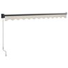 vidaXL Tenda da Sole Retrattile Crema 3,5x2,5 m in Tessuto e Alluminio