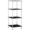 vidaXL Scaffale a 4 Livelli Nero 40x40x100 cm in Vetro Temperato
