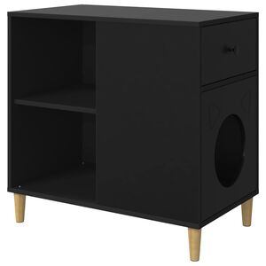 vidaXL Casa per Gatti Nero 72 x 42,5 x 70 cm Legno ingegnerizzato