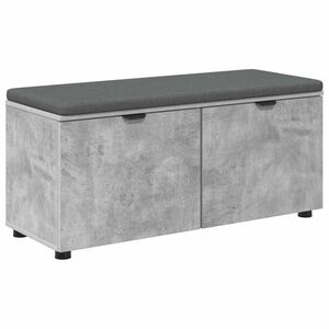 vidaXL Panca per ingresso con cuscino Grigio cemento 100 x 38 x 46 cm