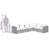 vidaXL Set Divani da Giardino 6 pz con Cuscini in Polyrattan Grigio