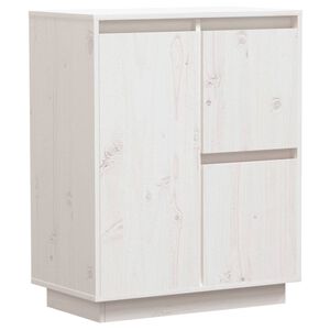 vidaXL Credenza Bianca 60x34x75 cm in Legno Massello di Pino