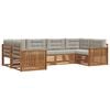 vidaXL Set di divani da esterno 6 pcs Grigio Naturale e Chiaro