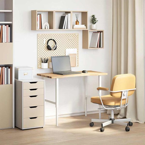 vidaXL Piano Scrivania 100x60x2,5 cm Rovere Massello Non Trattato