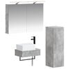 vidaXL Set di Armadi da Bagno 4 pcs Grigio Cemento 50 x 14,5 x 70 cm