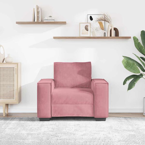 vidaXL Divano Sedia Rosa 100x78x84 cm Velluto
