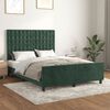 vidaXL Giroletto senza Materasso Verde Scuro 140x190 cm in Velluto