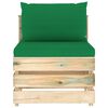 vidaXL Set Divani da Giardino con Cuscini 7 pz Legno Impregnato Verde