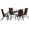 vidaXL Set da Pranzo per Giardino 5 pcs Marrone Poly Rattan