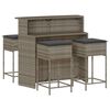 vidaXL Set Bar da Giardino 5 pz con Cuscini in Polyrattan Grigio