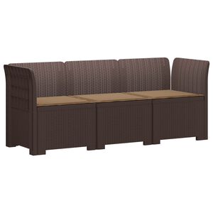 vidaXL Divano da giardino 3 posti con cuscini in look rattan PP