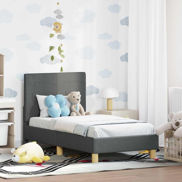 vidaXL Struttura letto per bambini con testata Grigio scuro