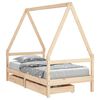vidaXL Giroletto per Bambini con Cassetti 80x160cm Legno Massello Pino