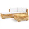 vidaXL Set Divani da Giardino 4 pz con Cuscini Legno Massello di Teak