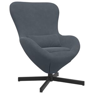 vidaXL Poltrona uovo Grigio scuro 63 x 73 x 90 cm Velluto