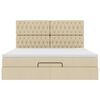 vidaXL Struttura Letto Pouf con Materasso Crema 180x200 cm in Tessuto