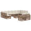 vidaXL Set Divano da Giardino 13 pz Beige e Bianco Crema polyrattan