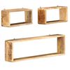 vidaXL Set Mensole Cubiche da Parete 3 pz in Legno Massello di Mango