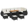 vidaXL Set Divano da Giardino 10 pz Nero polyrattan