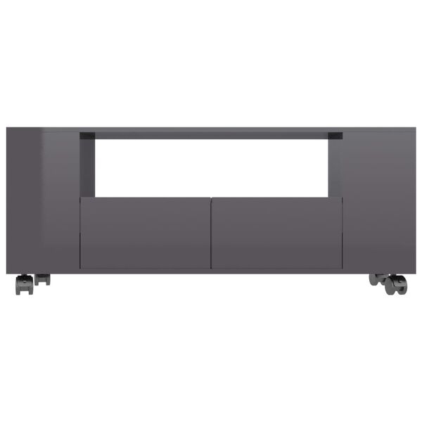 vidaXL Mobile Porta TV Grigio Lucido 120x35x48 cm in Legno Multistrato