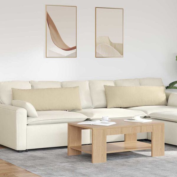 vidaXL Cuscini da Divano 2 pcs Crema 120 x 40 cm Tessuto