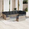 vidaXL Set Divano Giardino 12 pz con Cuscini Grigio Chiaro Polyrattan