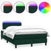 vidaXL Letto a Molle con Materasso e LED Verde Scuro 120x210 cm Velluto