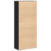 vidaXL Highboard Rovere nero 80 x 35 x 180 cm Legno multistrato