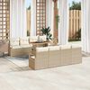 vidaXL Set Divano da Giardino con cuscino 9 pcs Beige e Crema