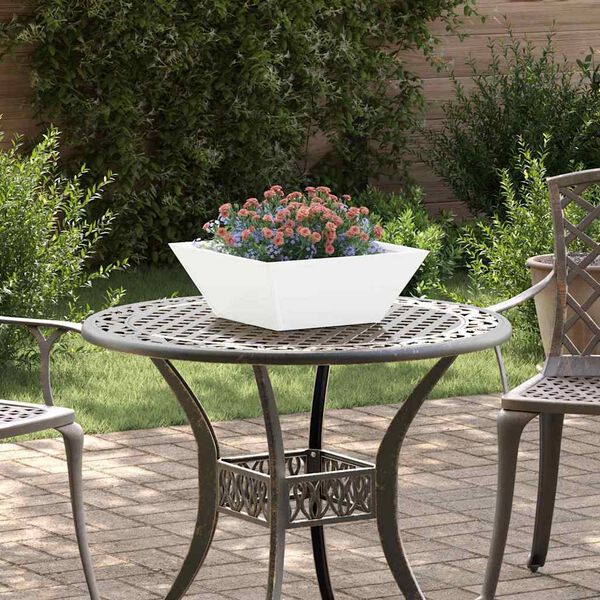 vidaXL Vaso da giardino Bianco 40 x 40 x 15 cm