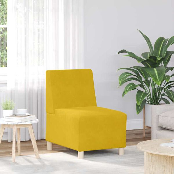 vidaXL Divano componibile senza braccioli giallo 55 cm in velluto