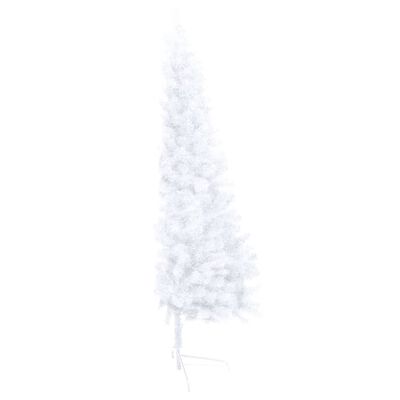 vidaXL Albero di Natale a Metà Preilluminato con Palline Bianco 180 cm