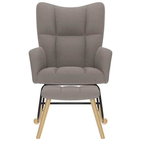 vidaXL Poltrona a Dondolo con Poggiapiedi Tortora in Tessuto