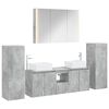 vidaXL Set di mobili per il bagno 6 pz Grigio Cemento