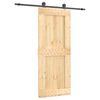 vidaXL Porta scorrevole Naturale e Nero 85 x 210 cm