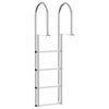 vidaXL Scala da Dock a 4 Gradini Argento 45 &times;11,5 &times;162 cm Alluminio