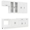 vidaXL Unit&agrave; Cucina KALMAR 8 pz Bianco Lucido Legno ingegnerizzato