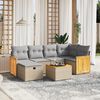 vidaXL Set Divano da Giardino 6 pz con Cuscini Beige Misto Polyrattan