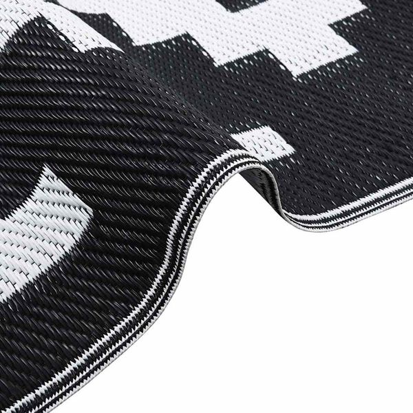 vidaXL Tappeto da esterno ARAKIL Bianco e nero 300 x 400 cm PP