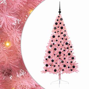vidaXL Albero di Natale artificiale con luci integrate Rosa 180 cm PVC