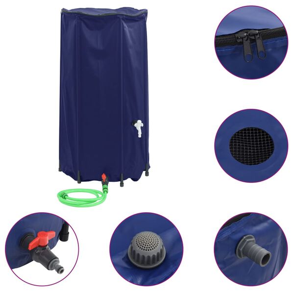 vidaXL Serbatoio Acqua con Rubinetto Pieghevole 100 L in PVC