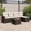 vidaXL Set Divano da Giardino 6 pz con Cuscini Marrone in Polyrattan