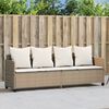 vidaXL Lettino Prendisole con Cuscini Beige&nbsp;in Polyrattan