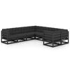 vidaXL Set Divani da Giardino 8 pz con Cuscini Massello di Pino Nero