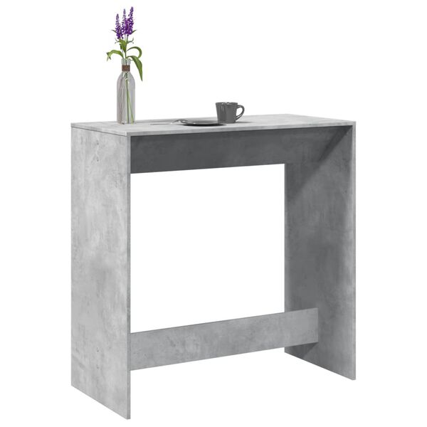 vidaXL Tavolo da Bar Grigio Cemento 102x50x103,5 cm Legno Multistrato