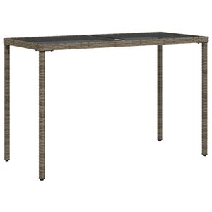 vidaXL Tavolo da Giardino Piano in Vetro Grigio 115x54x74cm Polyrattan