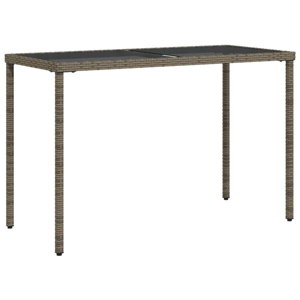 vidaXL Tavolo da Giardino Piano in Vetro Grigio 115x54x74cm Polyrattan