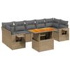 vidaXL Set Divano da Giardino 8 pz con Cuscini Beige in Polyrattan
